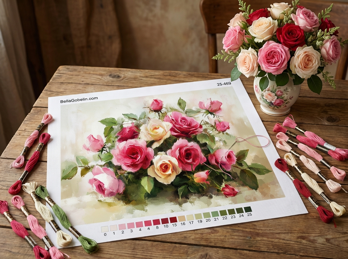 Buntes Rosenbukett