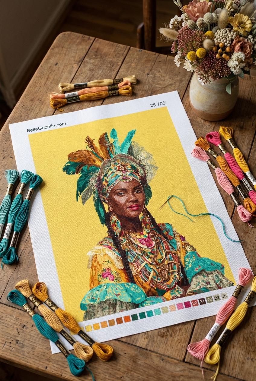 Afrikanische Schönheit in Volkstracht