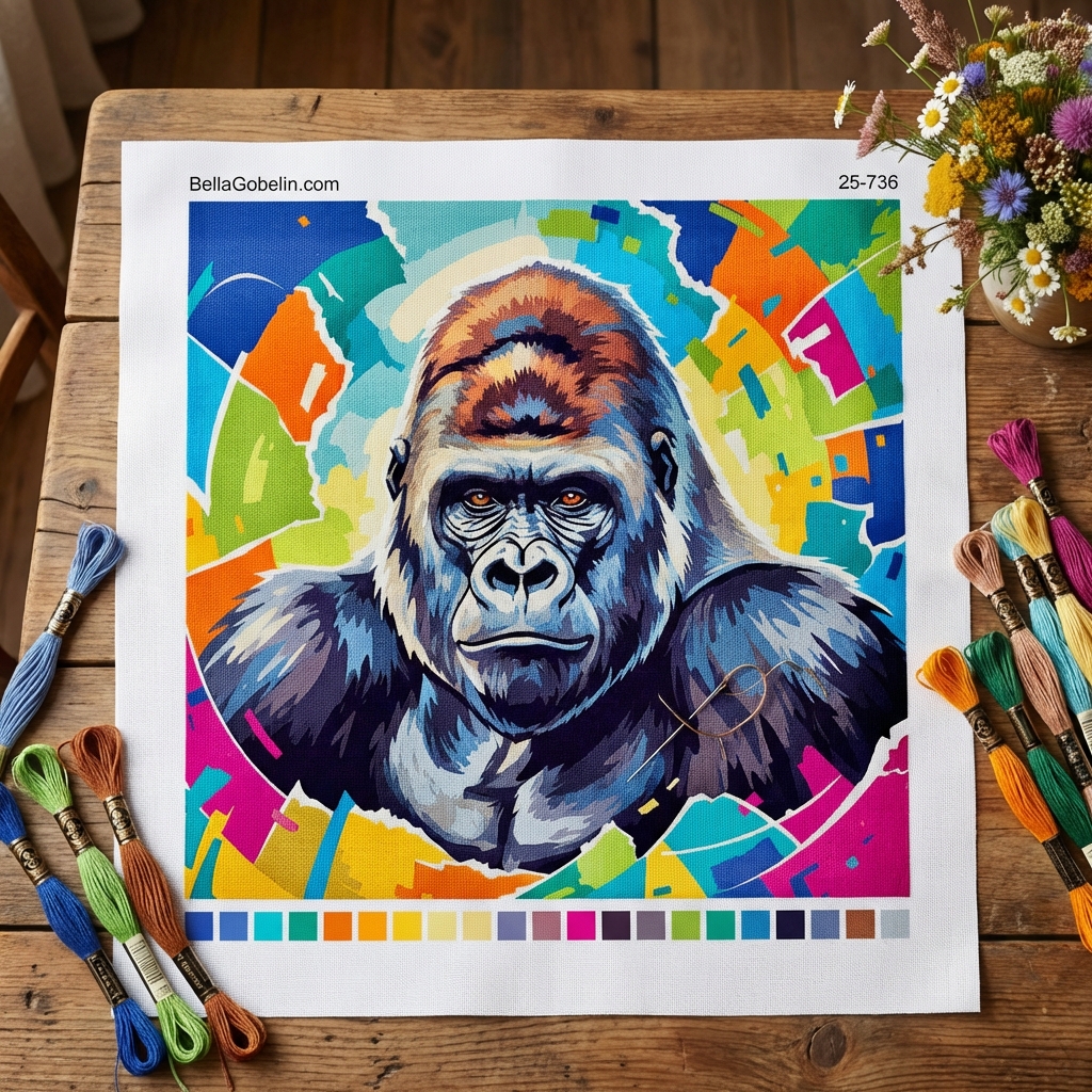 Gorilla-Porträt im modernen Stil