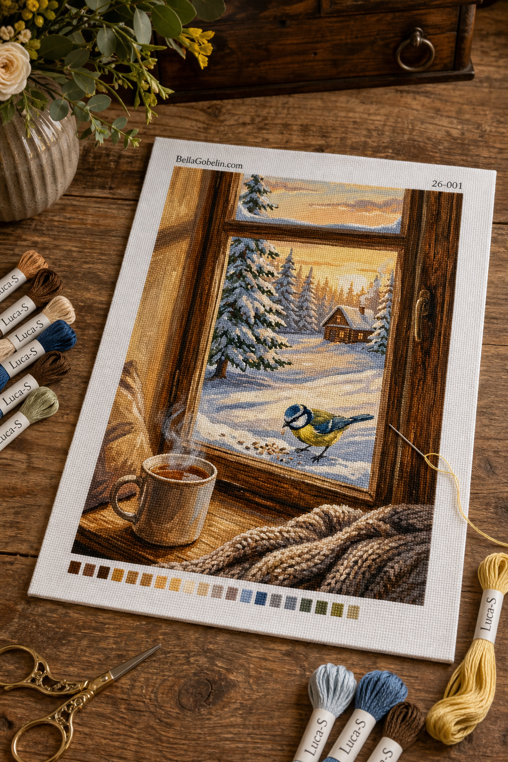 Pflege, Winterlandschaft Handarbeitsbild