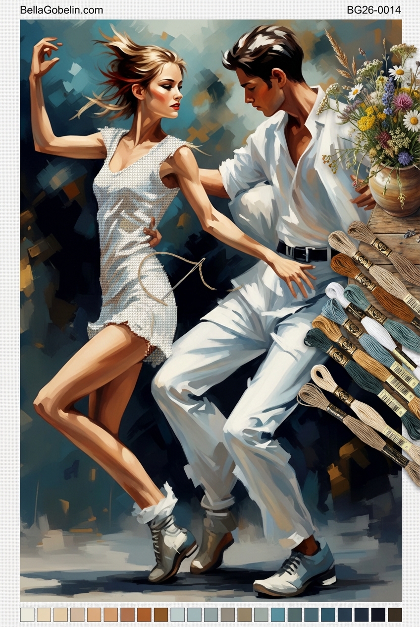 Lebendiges Bild eines tanzenden Paares bei der Hochzeit – BG26-0014