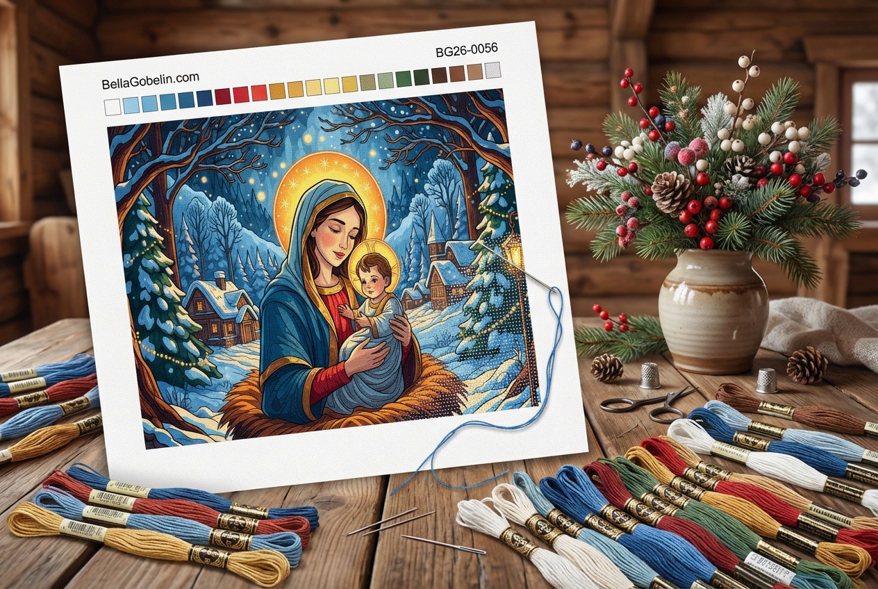Winter Madonna mit Kind