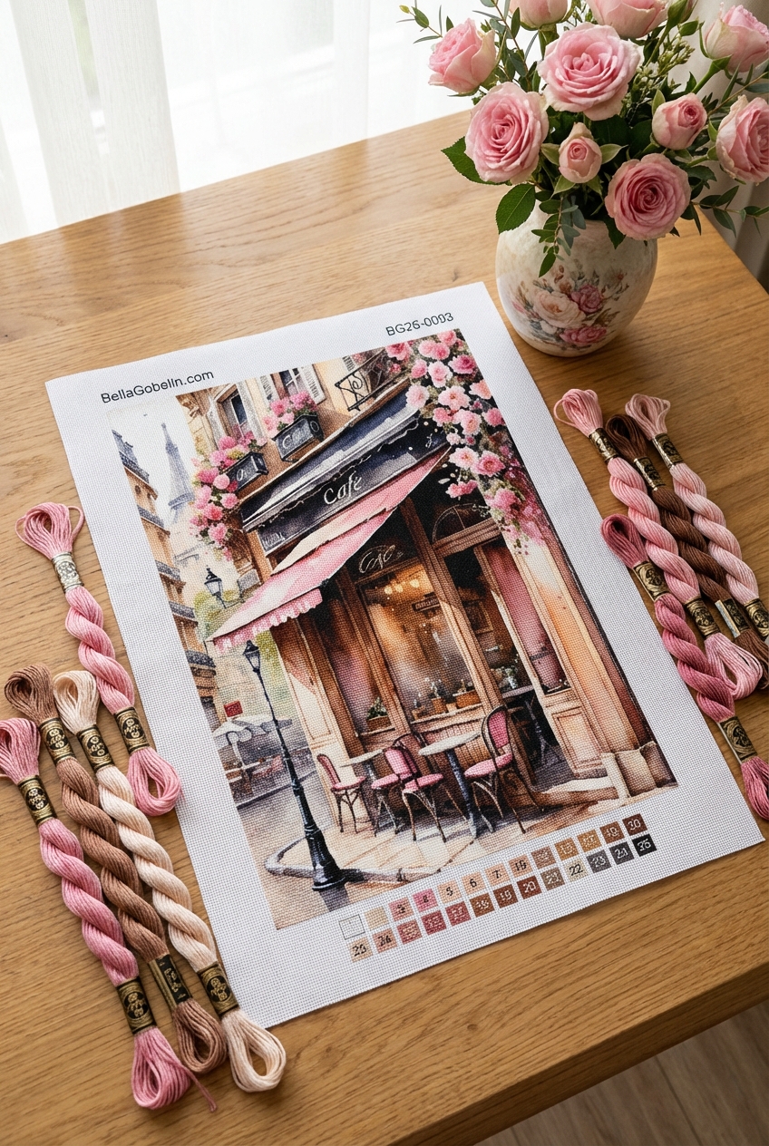 Paris Café mit Blumen