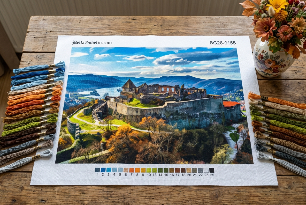 Landschaft mit Burg Visegrád – BG26-0155