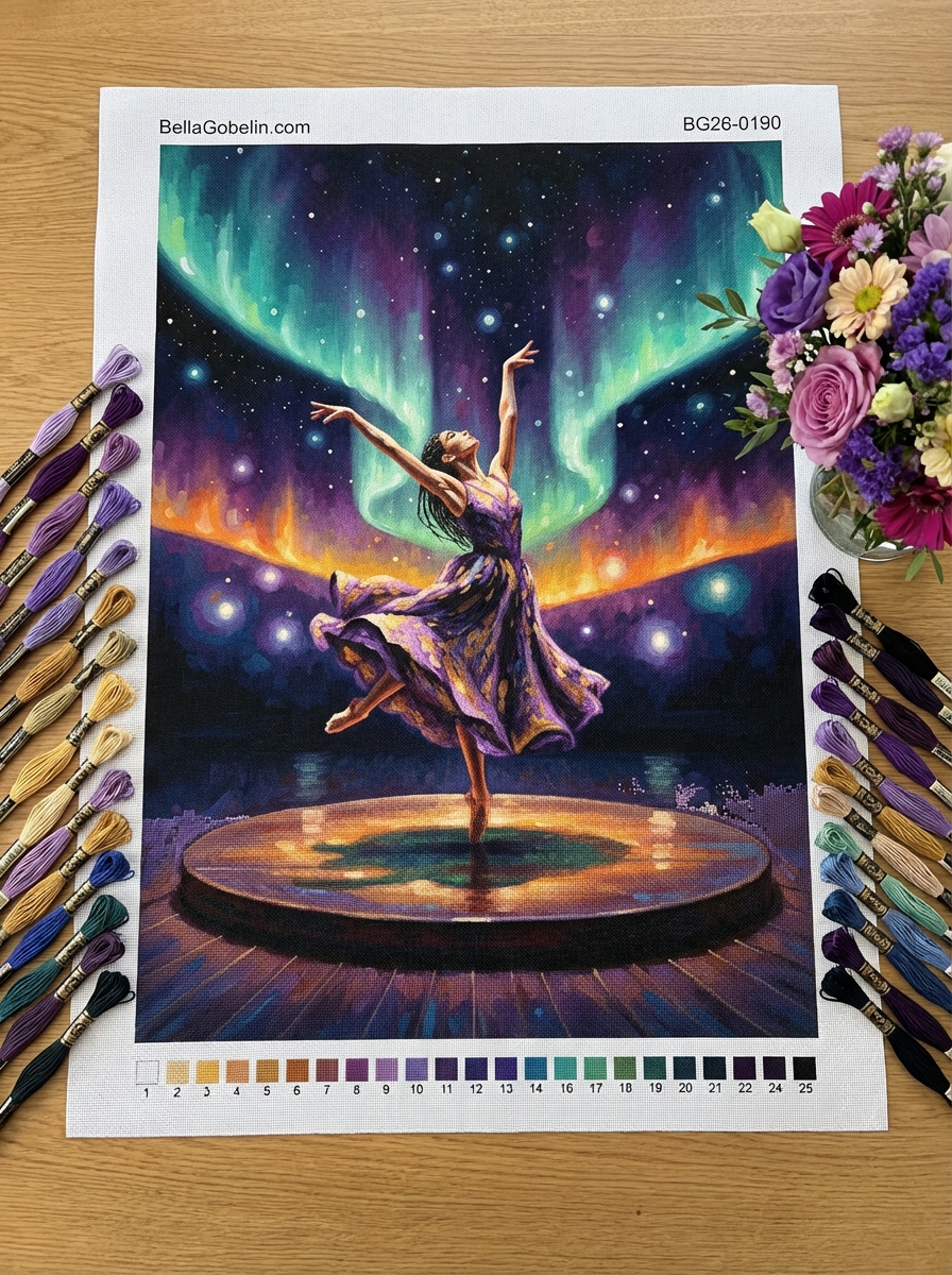 Ballerina unter der Aurora
