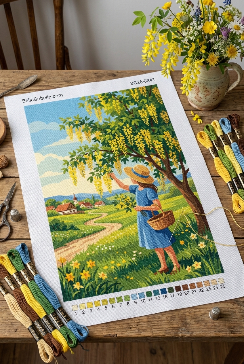Sommerlandschaft mit Blumen