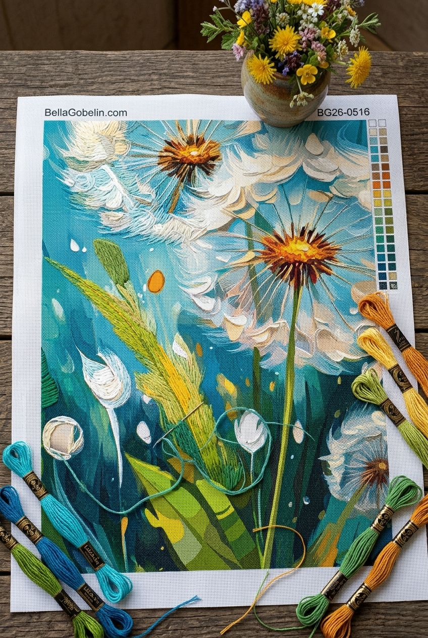 Luftige Löwenzahnblüten