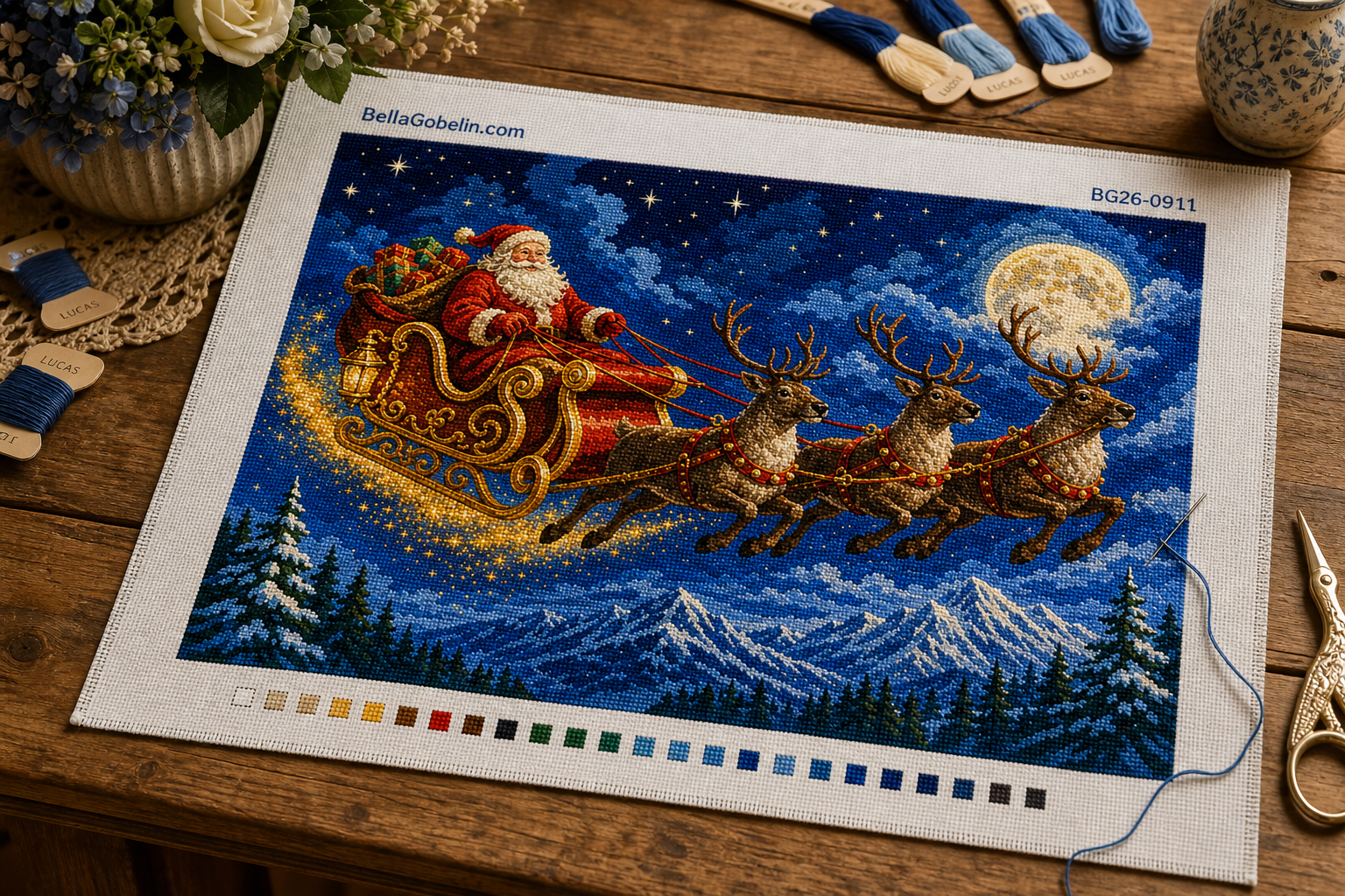 Der Weihnachtsmann im Schlitten