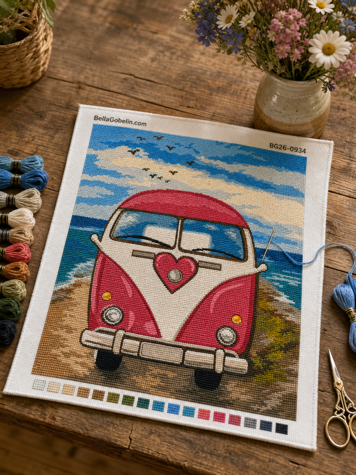 Rosa Begleiter am Strand