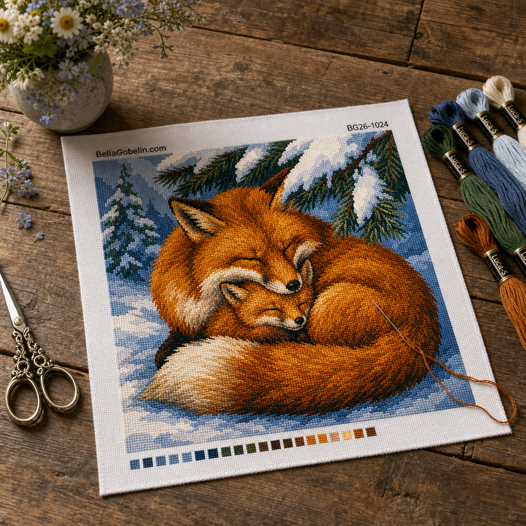 Fuchsfamilie im Schnee