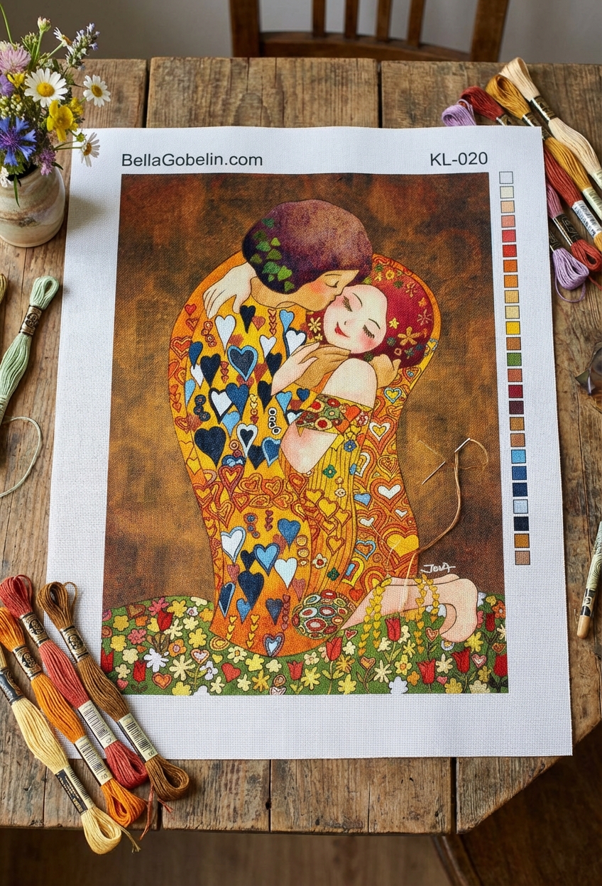 Klimt-Replika im Kinderstil