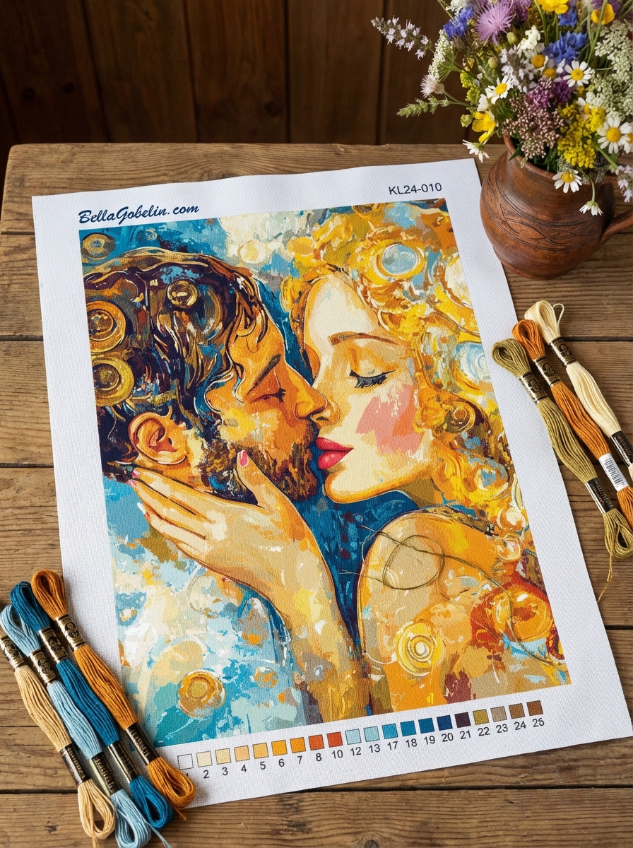 Klimt Stil: Der Kuss - Variationen