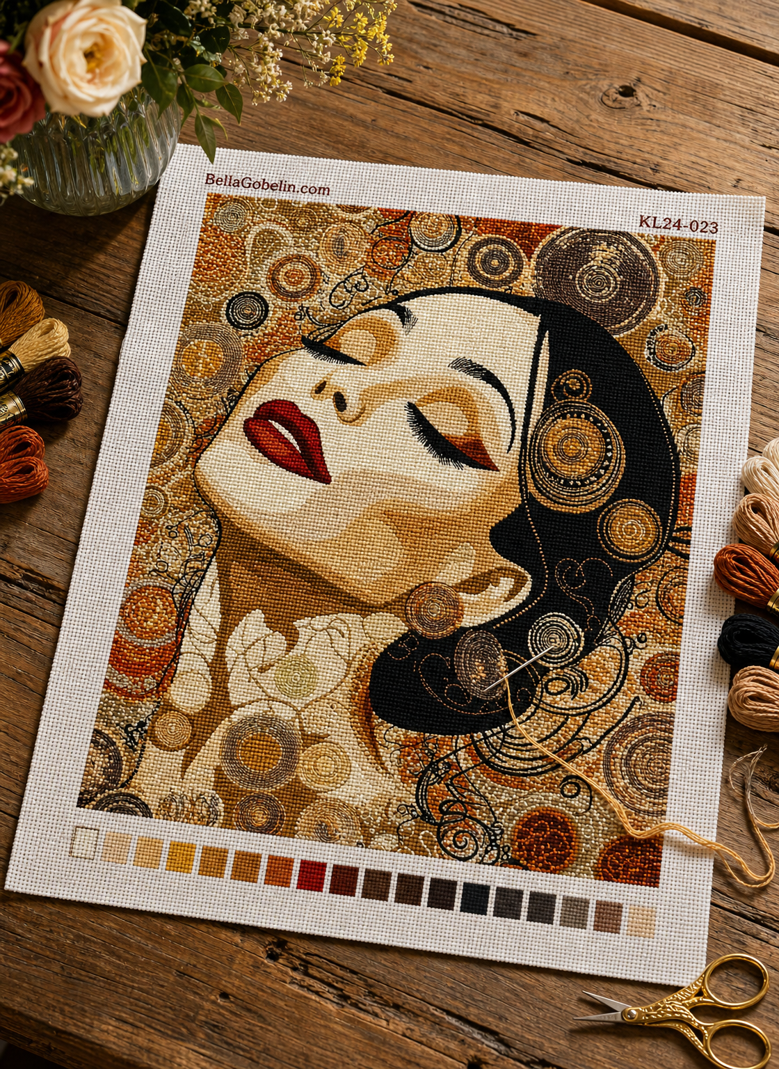 Coco Chanel Porträt im Stil von Klimt