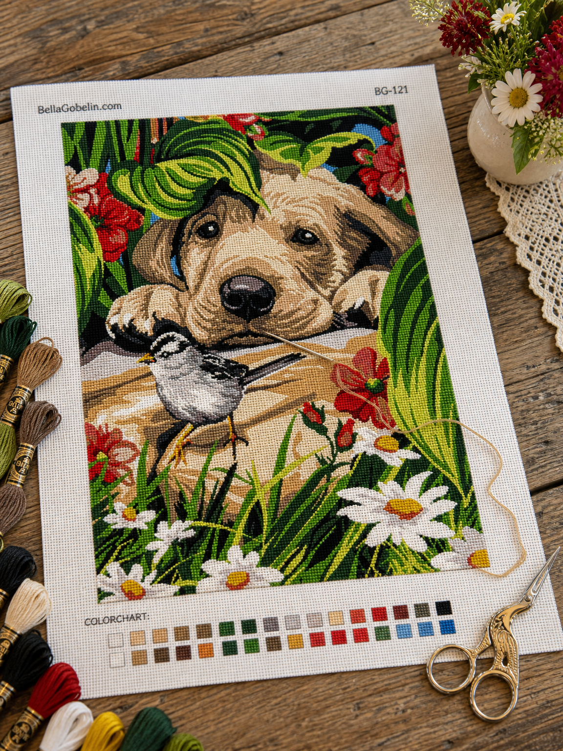 Der Hund und der kleine Vogel