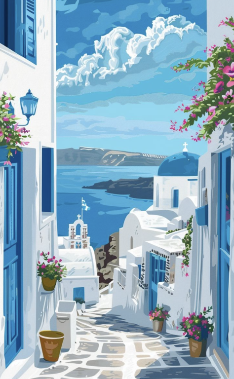 <div class='list-title'>Die wunderbare Santorini</div><div class='list-plustitle'>Gobelin Stickbild - Stickpackung</div>