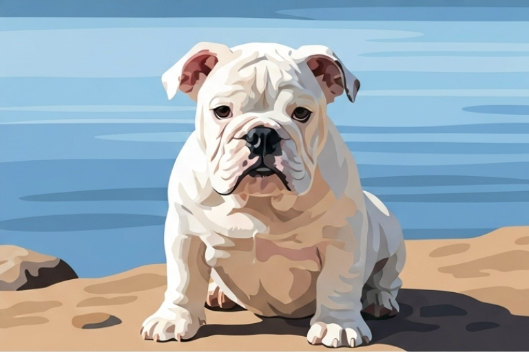 Kutya portré - Angol Bulldog a tónál – 25-892
