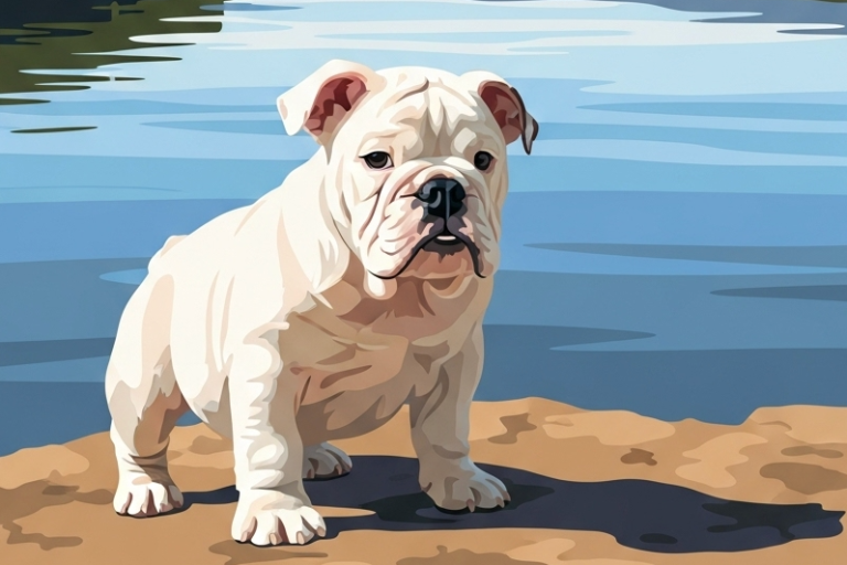 Kutya portré - Angol Bulldog a tónál – 25-897