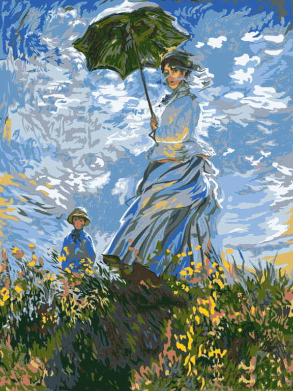 <div class='list-title'>Claude Monet: Dame mit Sonnenschirm</div><div class='list-plustitle'>Gobelin Stickbild - Stickpackung</div>