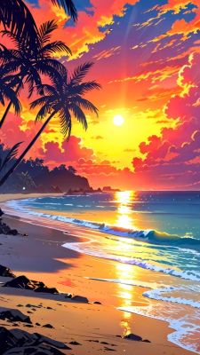 Sonnenuntergang auf der unbewohnten Insel