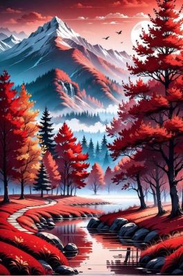 Rote Winterabend