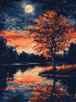 Landschaft im Mondlicht