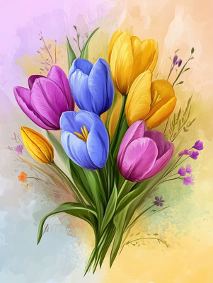 Bunte Tulpen
