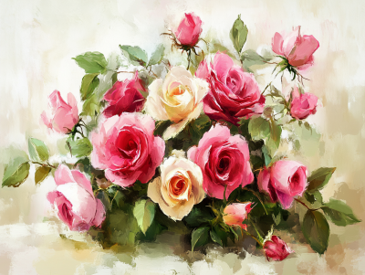 Buntes Rosenbukett