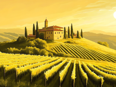 Sonnenaufgang in der Toskana, Chianti