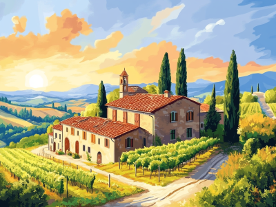 Sonniges Toskana, Chianti, Wein