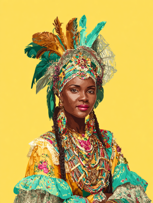 Afrikanische Schönheit in Volkstracht
