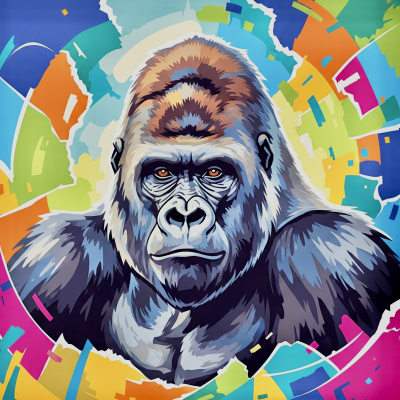 Gorilla-Porträt im modernen Stil