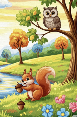 Der Eichhörnchen und die Eule