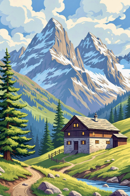 Haus in den Alpen