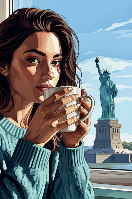Kaffeeporträt bei der Freiheitsstatue