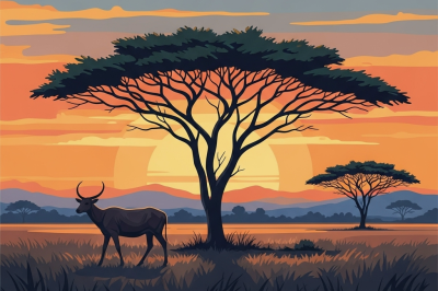 Sonnenuntergang in Afrika