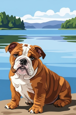 Englischer Bulldog, Porträt – 25-873