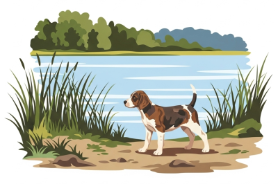 Hundeporträts – Beagle am See