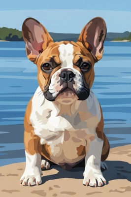 Englischer Bulldog am See – 25-944