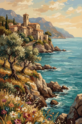 Italienische Küstenlandschaft