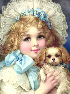 Mädchen mit Hund