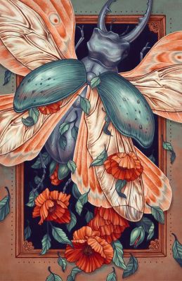 Der Käfer - im Stil von Alphonse Mucha