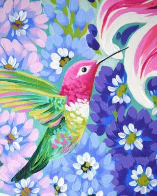 Kolibri und die Blumen