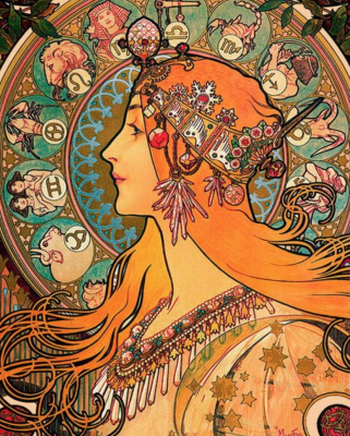 Bild im Stil von Alphonse Mucha – AR-291