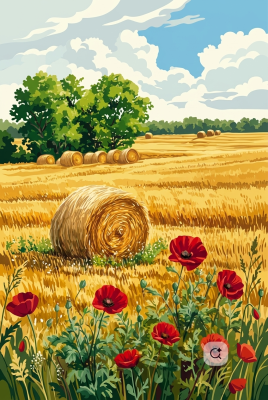 Getreidefeld mit Mohnblumen