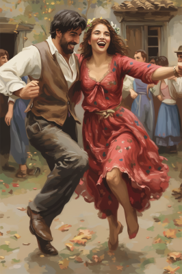 Lebendiges Bild eines tanzenden Paares bei der Hochzeit – BG26-0013