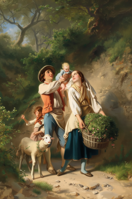 Benjamin Vautier - Replik eines jungen Familienbildes