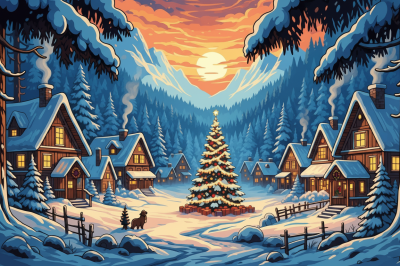 Wintersiedlung zu Weihnachten