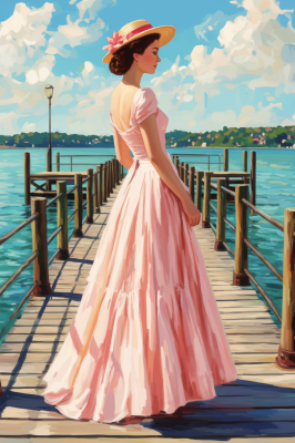 Ein Mädchen auf dem Strandpromenade