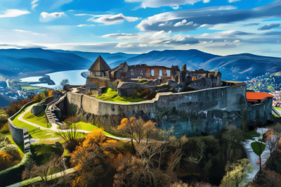 Landschaft mit Burg Visegrád – BG26-0155