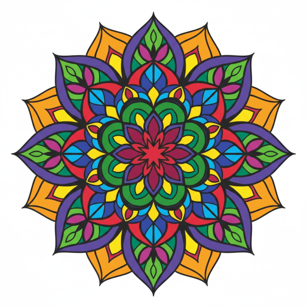 Buntes Mandala-Muster, florales Muster